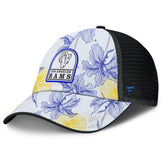 Los Angeles Rams Tropical Adjustable Trucker Hat - White/Black cheap