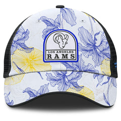 Los Angeles Rams Tropical Adjustable Trucker Hat - White/Black cheap