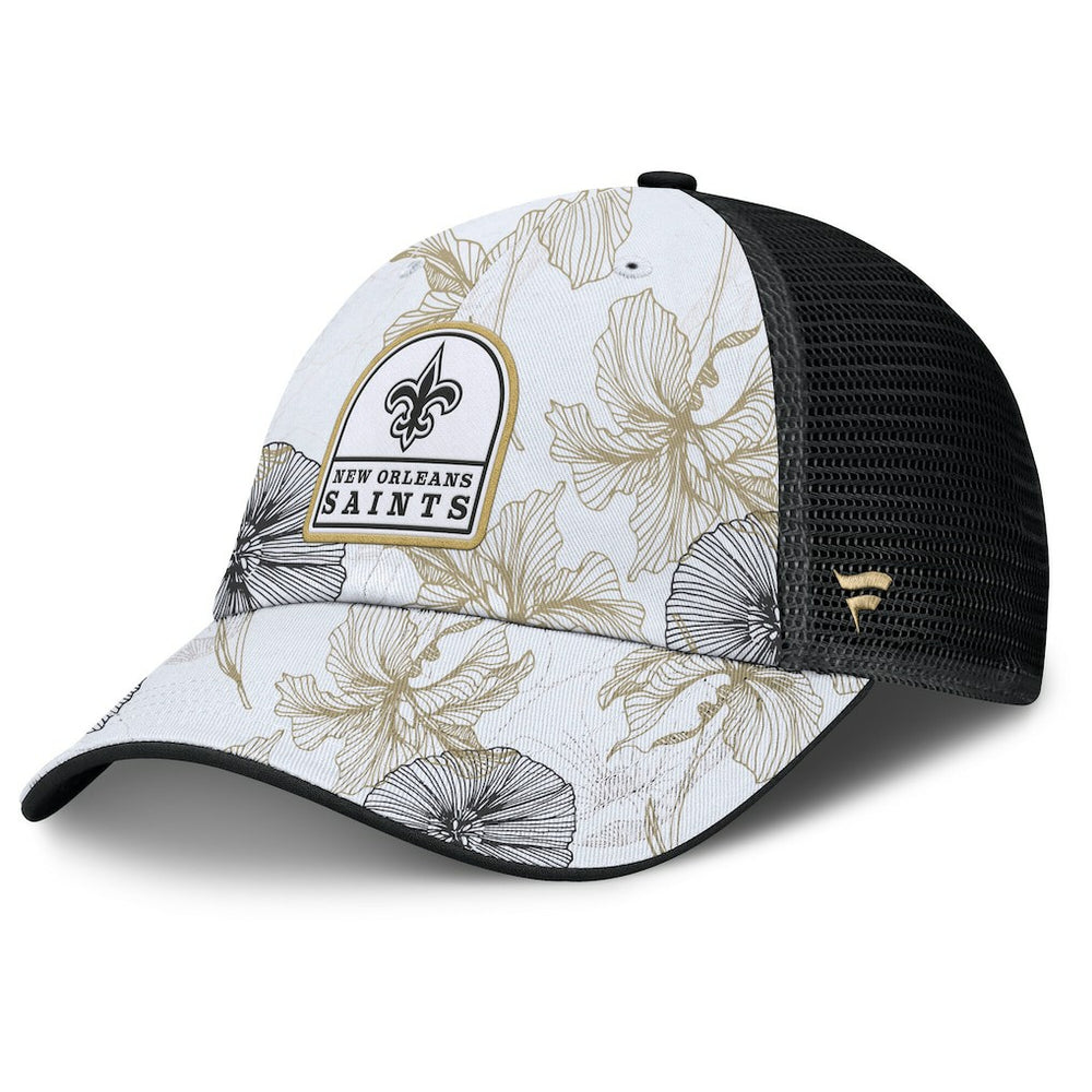 New Orleans Saints Tropical Adjustable Trucker Hat - White/Black online