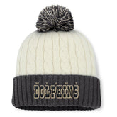 Miami Dolphins Women's Coaxial Cuffed Knit Hat with Pom - Cream discount