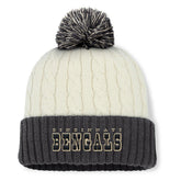 Cincinnati Bengals Women's Coaxial Cuffed Knit Hat with Pom - Cream for sale