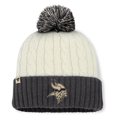 Minnesota Vikings Women's Coaxial Cuffed Knit Hat with Pom - Cream on sale