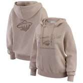 Minnesota Wild WEAR by Erin Andrews Women's Washed Pullover Crewdie Tan