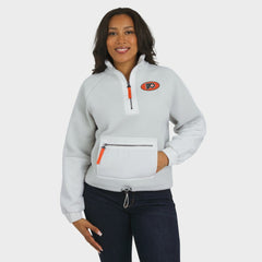 Philadelphia Flyers WEAR by Erin Andrews Women's Polar Fleece Quarter-Zip Jacket Gray