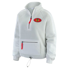 Chicago Blackhawks WEAR by Erin Andrews Women's Polar Fleece Quarter-Zip Jacket Gray