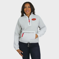Chicago Blackhawks WEAR by Erin Andrews Women's Polar Fleece Quarter-Zip Jacket Gray