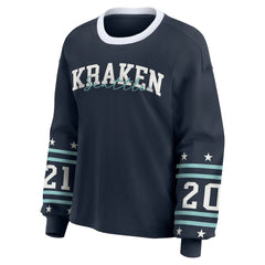 Seattle Kraken WEAR by Erin Andrews Women's Long-Sleeve Sport T-Shirt Deep Sea Blue