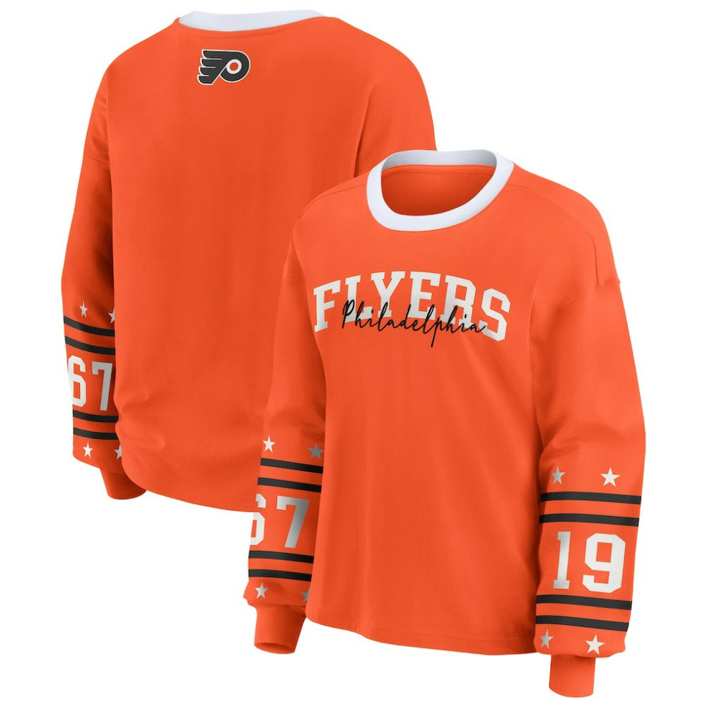 Philadelphia Flyers WEAR by Erin Andrews Women's Long-Sleeve Sport T-Shirt Orange