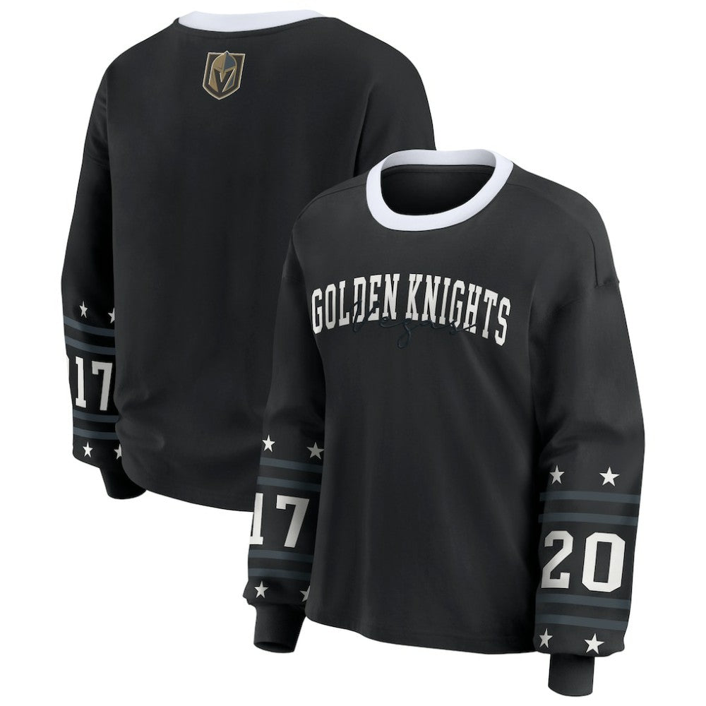 Vegas Golden Knights WEAR by Erin Andrews Women's Long-Sleeve Sport T-Shirt Black