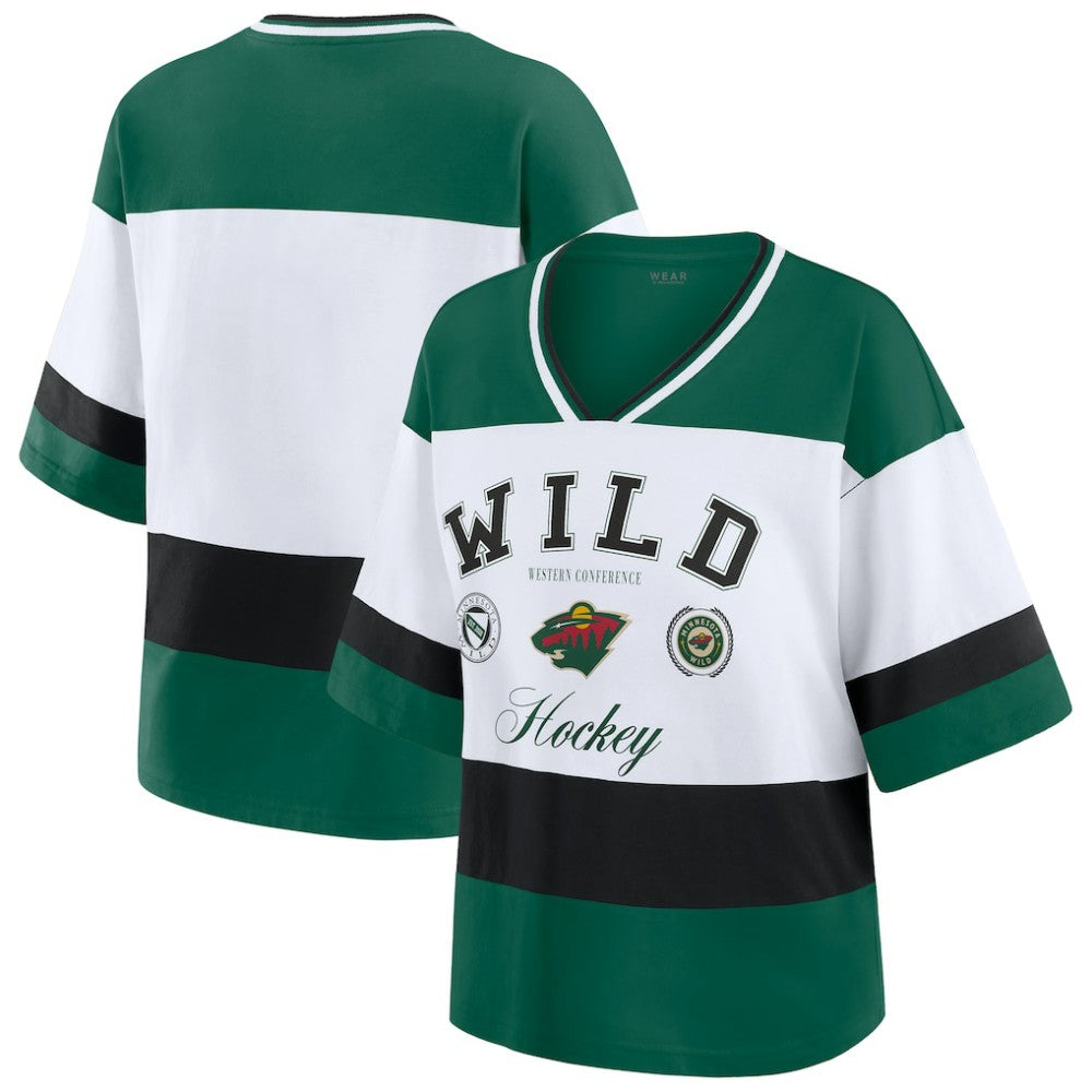 Minnesota Wild WEAR by Erin Andrews Women's Jersey Style Tee Green/White