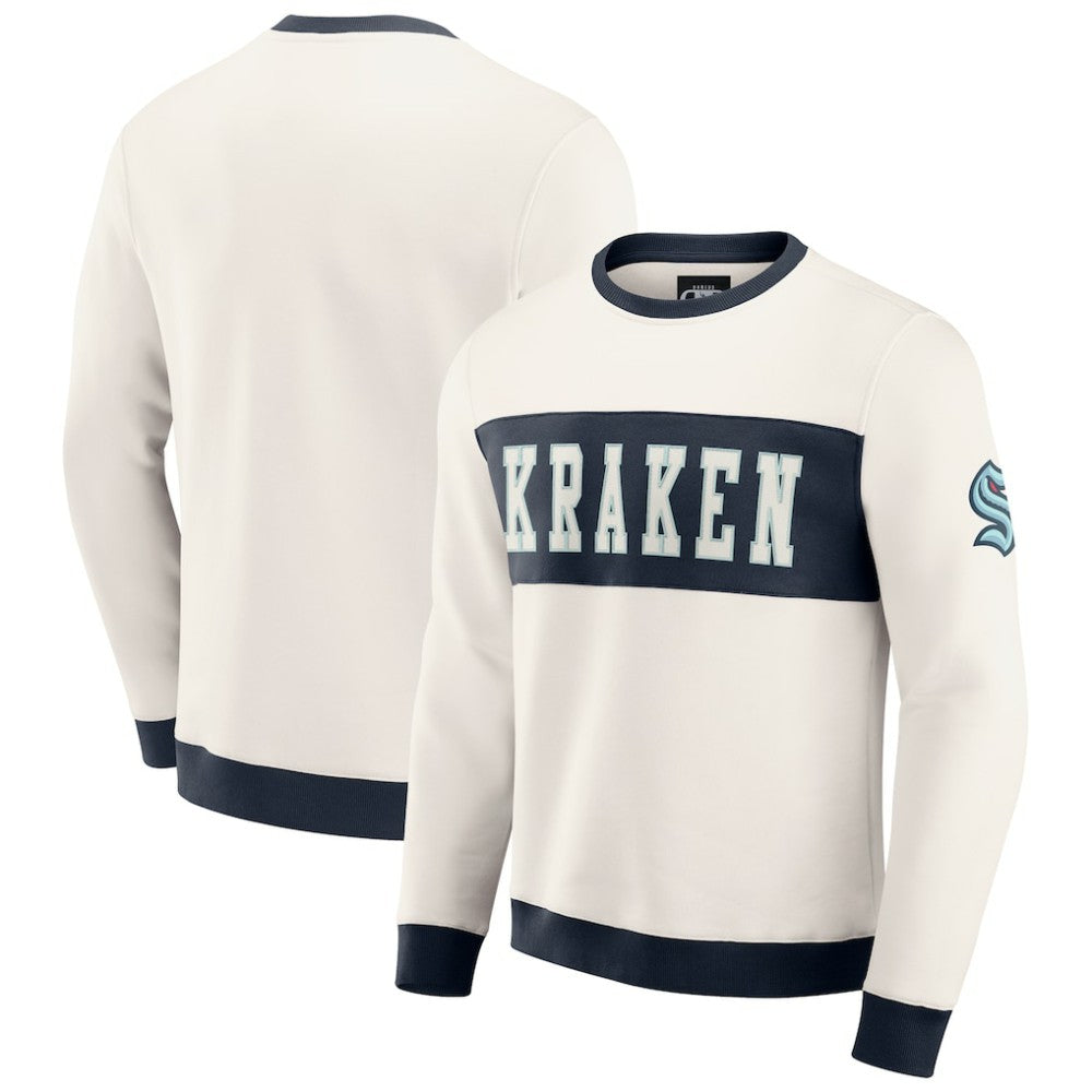 Seattle Kraken Darius Rucker Collection by Fanatics Colorblock Pullover Sweatshirt Cream