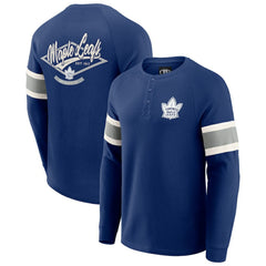 Toronto Maple Leafs Darius Rucker Collection by Fanatics Waffle-Knit Raglan Long Sleeve Henley T-Shirt Navy
