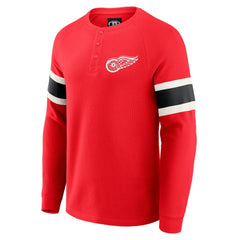 Detroit Red Wings Darius Rucker Collection by Fanatics Waffle-Knit Raglan Long Sleeve Henley T-Shirt Red