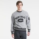 Montreal Canadiens Todd Snyder by Fanatics Relaxed Canadian Fleece Crew Athletic Heather Gray