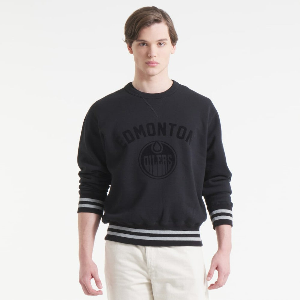 Edmonton Oilers Todd Snyder by Fanatics Relaxed Canadian Fleece Crew Black