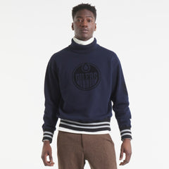 Edmonton Oilers Todd Snyder by Fanatics Relaxed Canadian Fleece Turtleneck Navy