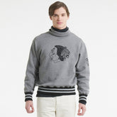 Chicago Blackhawks Todd Snyder by Fanatics Relaxed Canadian Fleece Turtleneck Dark Heather Gray