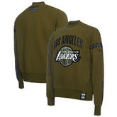 Los Angeles Lakers NBA x Two Hype Culture & Hoops Collection Premium Pullover Sweatshirt - Olive on sale