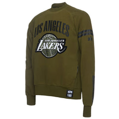 Los Angeles Lakers NBA x Two Hype Culture & Hoops Collection Premium Pullover Sweatshirt - Olive on sale