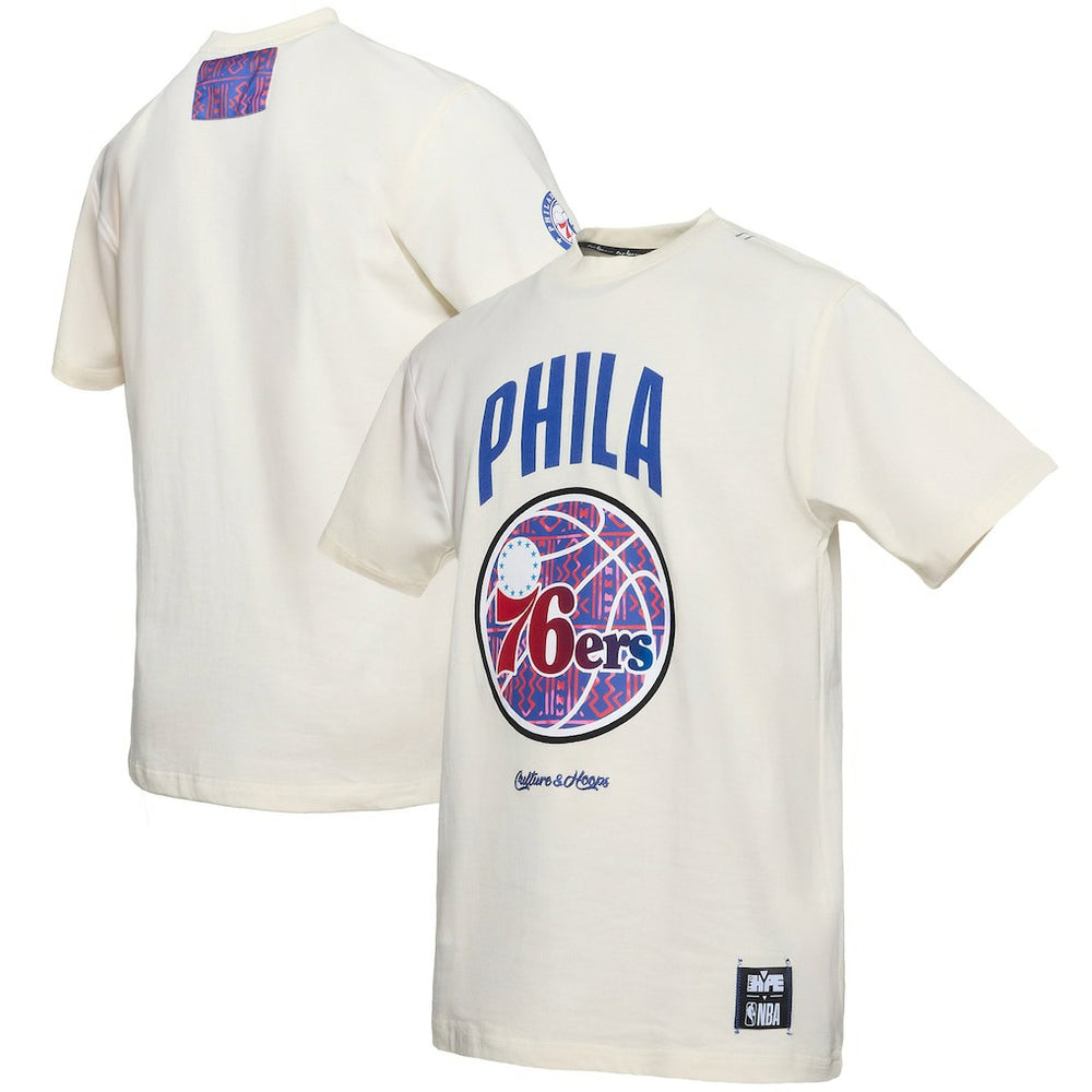 Philadelphia 76ers NBA x Two Hype Culture & Hoops Collection Premium T-Shirt - Cream online