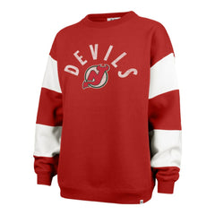 New Jersey Devils '47 Women's Eephus Barred Pullover Sweatshirt Red