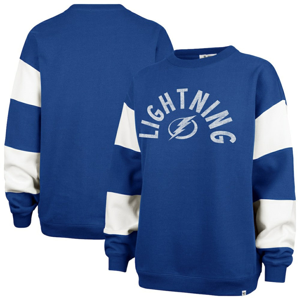 Tampa Bay Lightning '47 Women's Eephus Barred Pullover Sweatshirt Blue