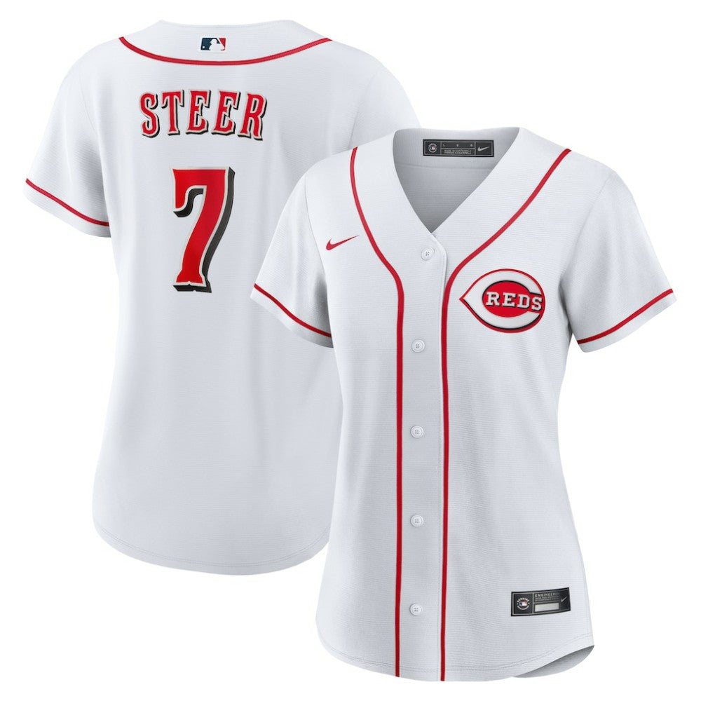 Spencer Steer Cincinnati Reds Women's Home Replica Jersey - White | Nike