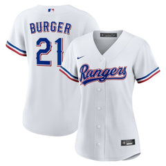 Jake Burger Texas Rangers Women's Home Replica Jersey - White | Nike