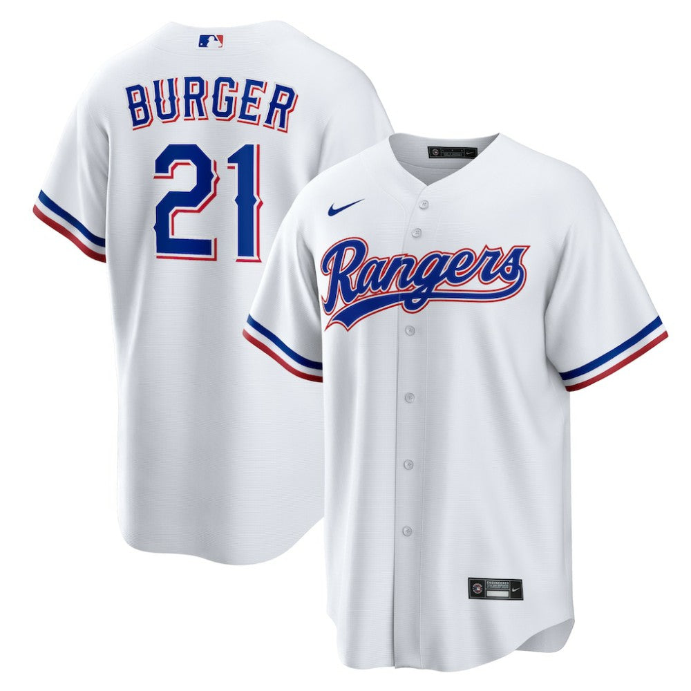 Jake Burger Texas Rangers Home Replica Jersey - White | Nike