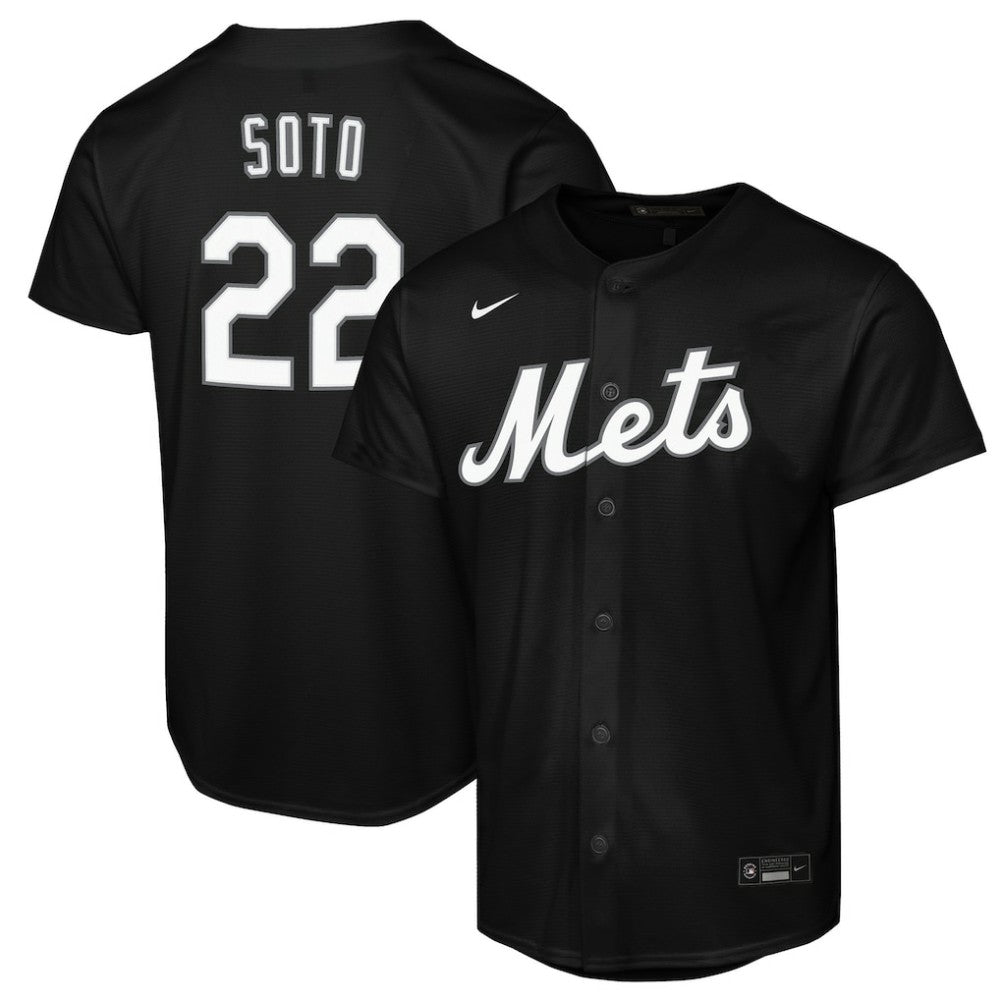 Juan Soto New York Mets Youth Replica Fashion Jersey - Black | Nike