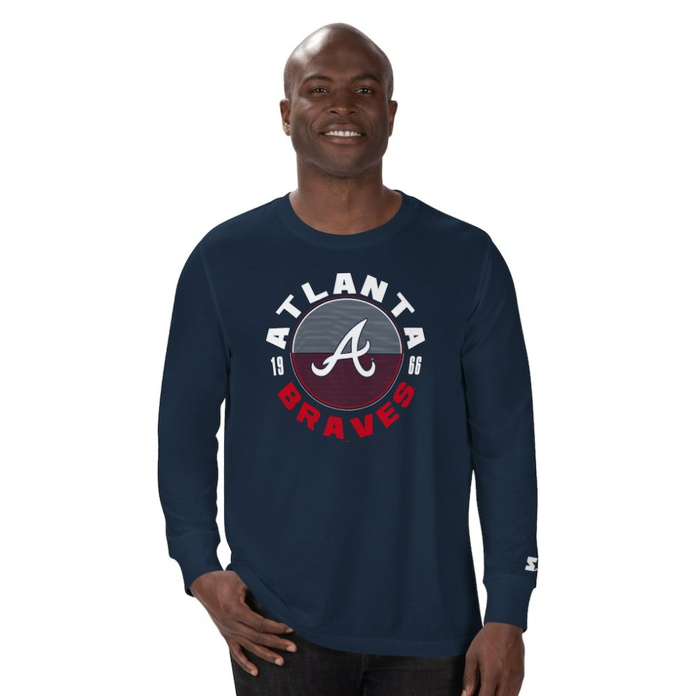 Atlanta Braves Starter Halftime Long Sleeve T-Shirt - Navy