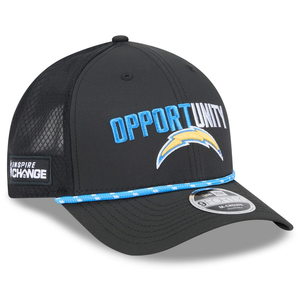 Los Angeles Chargers New Era 2025 Inspire Change 9FORTY M-Crown Adjustable Hat - Black sale