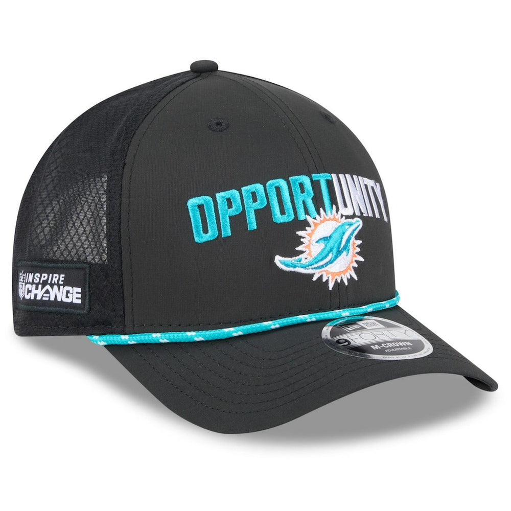 Miami Dolphins New Era 2025 Inspire Change 9FORTY M-Crown Adjustable Hat - Black outlet