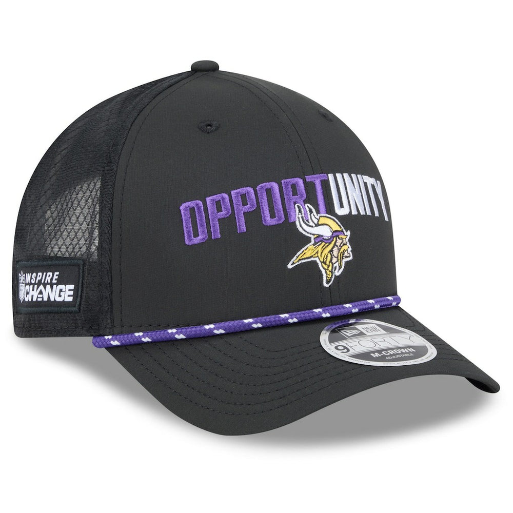 Minnesota Vikings New Era 2025 Inspire Change 9FORTY M-Crown Adjustable Hat - Black sale