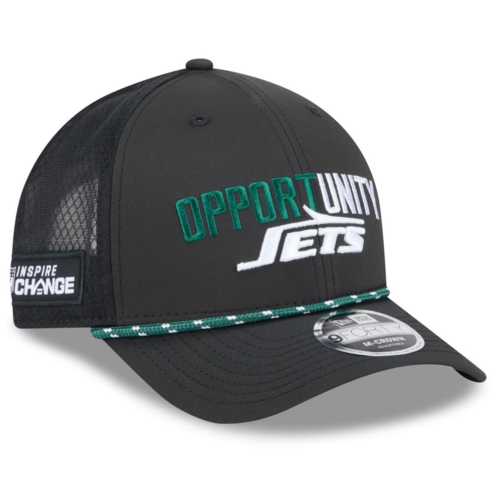 New York Jets New Era 2025 Inspire Change 9FORTY M-Crown Adjustable Hat - Black outlet
