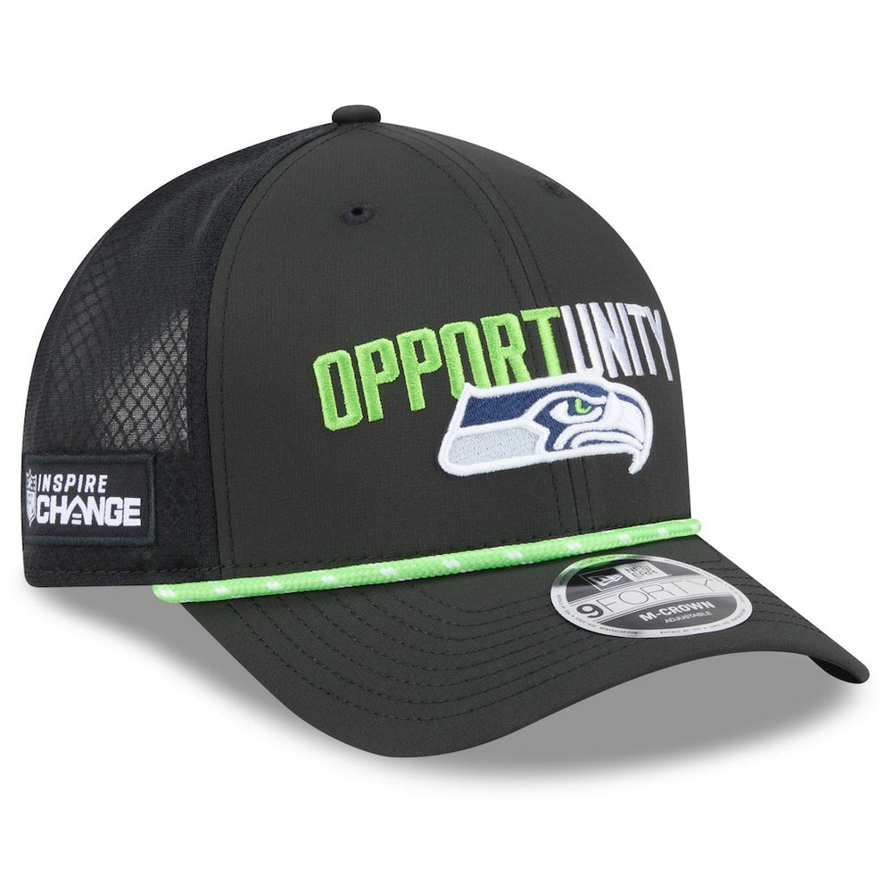 Seattle Seahawks New Era 2025 Inspire Change 9FORTY M-Crown Adjustable Hat - Black discount