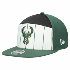 Milwaukee Bucks Youth 2025 NBA Tip Off Split Panel 9FIFTY Snapback Hat - White/Hunter Green | New Era outlet
