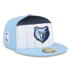 Memphis Grizzlies 2025 NBA Tip Off Split Panel 59FIFTY Fitted Hat - White/Light Blue | New Era shop