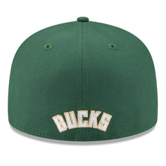 Milwaukee Bucks 2025 NBA Tip Off Split Panel 59FIFTY Fitted Hat - White/Hunter Green | New Era cheap