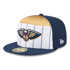 New Orleans Pelicans 2025 NBA Tip Off Split Panel 59FIFTY Fitted Hat - White/Navy | New Era discount