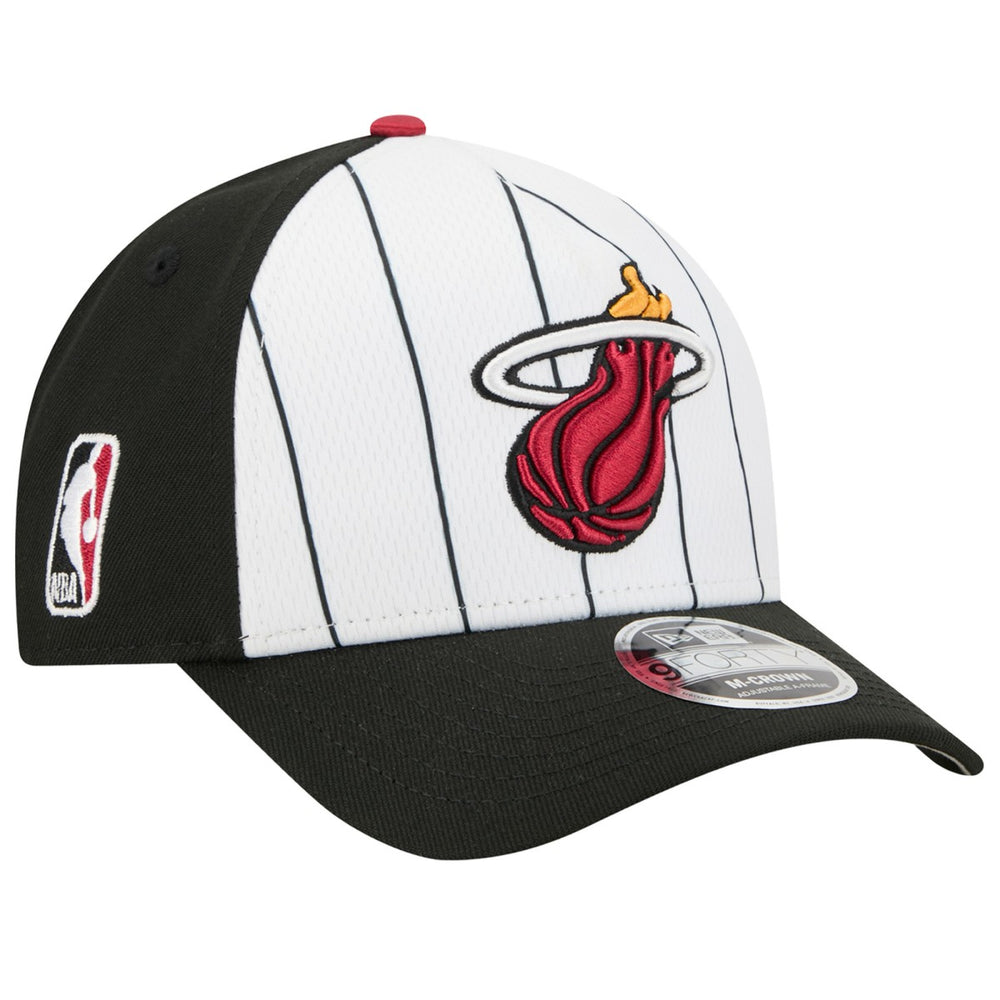 Miami Heat 2025 NBA Tip Off M-Crown A-Frame 9FORTY Adjustable Hat - White/Black | New Era for sale