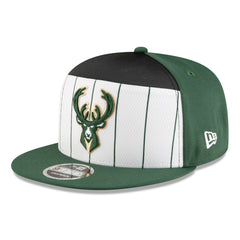 Milwaukee Bucks 2025 NBA Tip Off Split Panel 9FIFTY Snapback Hat - White/Hunter Green | New Era on sale