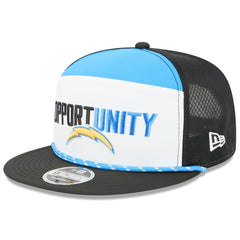 Los Angeles Chargers New Era 2025 Inspire Change Split Panel 9FIFTY Snapback Hat - White/Black discount