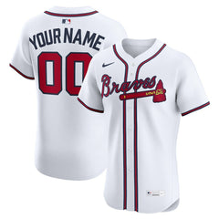 Atlanta Braves Home Elite Custom Jersey - White | Nike
