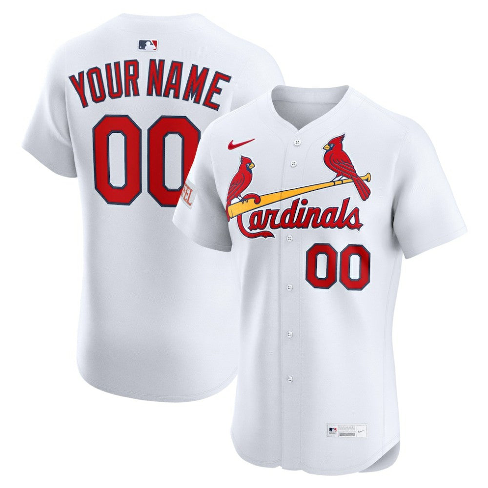 St. Louis Cardinals Home Elite Sponsor Patch Custom Jersey - White | Nike