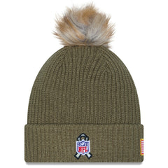 Las Vegas Raiders New Era Women's 2025 Salute to Service Cuffed Knit Hat with Pom - Dark Green discount
