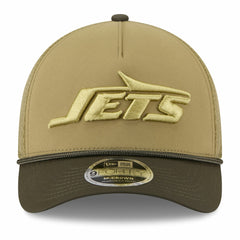 New York Jets New Era Youth 2025 Salute to Service 9FORTY A-Frame Adjustable Hat - Green/Dark Green on sale