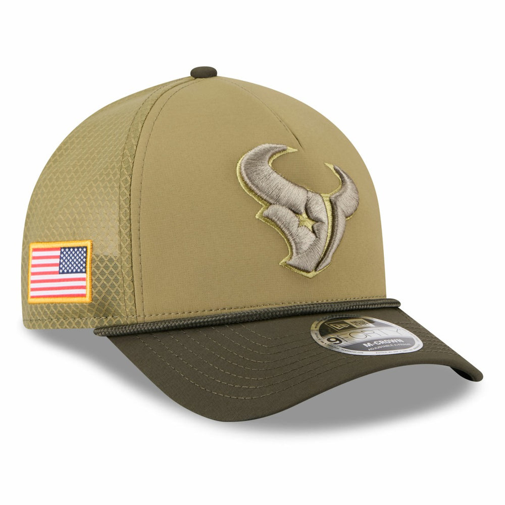 Houston Texans New Era Youth 2025 Salute to Service 9FORTY A-Frame Adjustable Hat - Green/Dark Green online