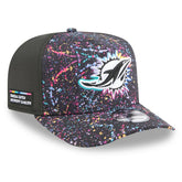 Miami Dolphins New Era 2025 NFL Crucial Catch A-Frame 9FIFTY Snapback Hat - Black cheap