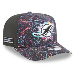 Miami Dolphins New Era 2025 NFL Crucial Catch A-Frame 9FIFTY Snapback Hat - Black cheap